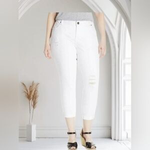 Kut from the Kloth Bright White Slouchy Boyfriend Jeans Plus Size 18W LNC